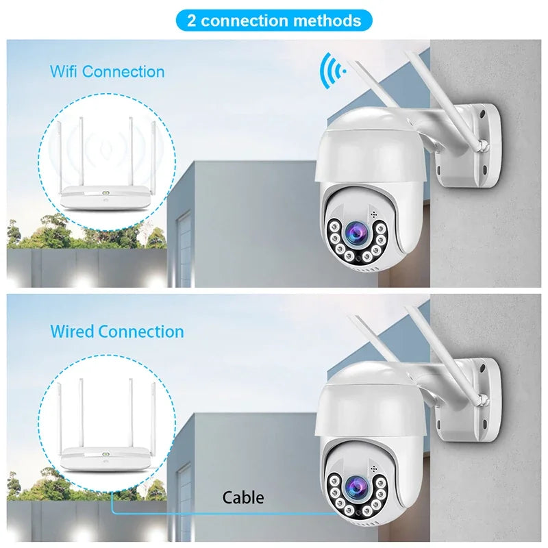Caméra PTZ WiFi Extérieure 8 MP Vision Nocturne Couleur
